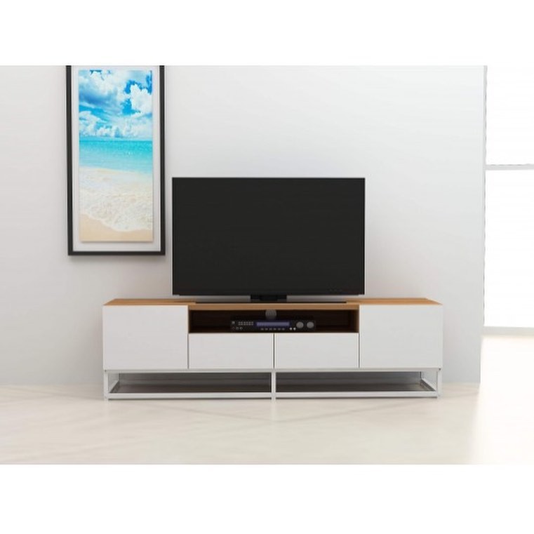 Furniture Dekorasi Rumah Rak Meja TV Ruang Tamu Kayu Minimalis