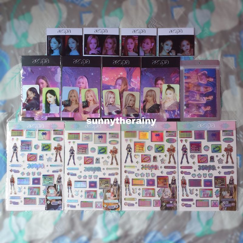 [SEALED] aespa Black Mamba MD Ready Stock Lenticular Photocard Set Hologram Epoxy Sticker Film Set L