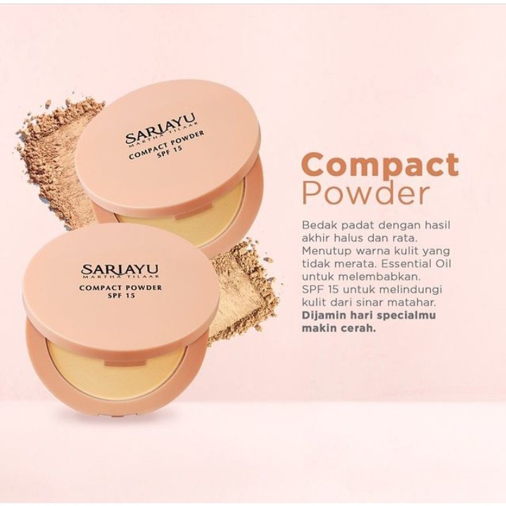 Sariayu Compact Powder SPF 15 15 gr / Sariayu Bedak Padat / Kuning Langsat/ Kuning Pengantin