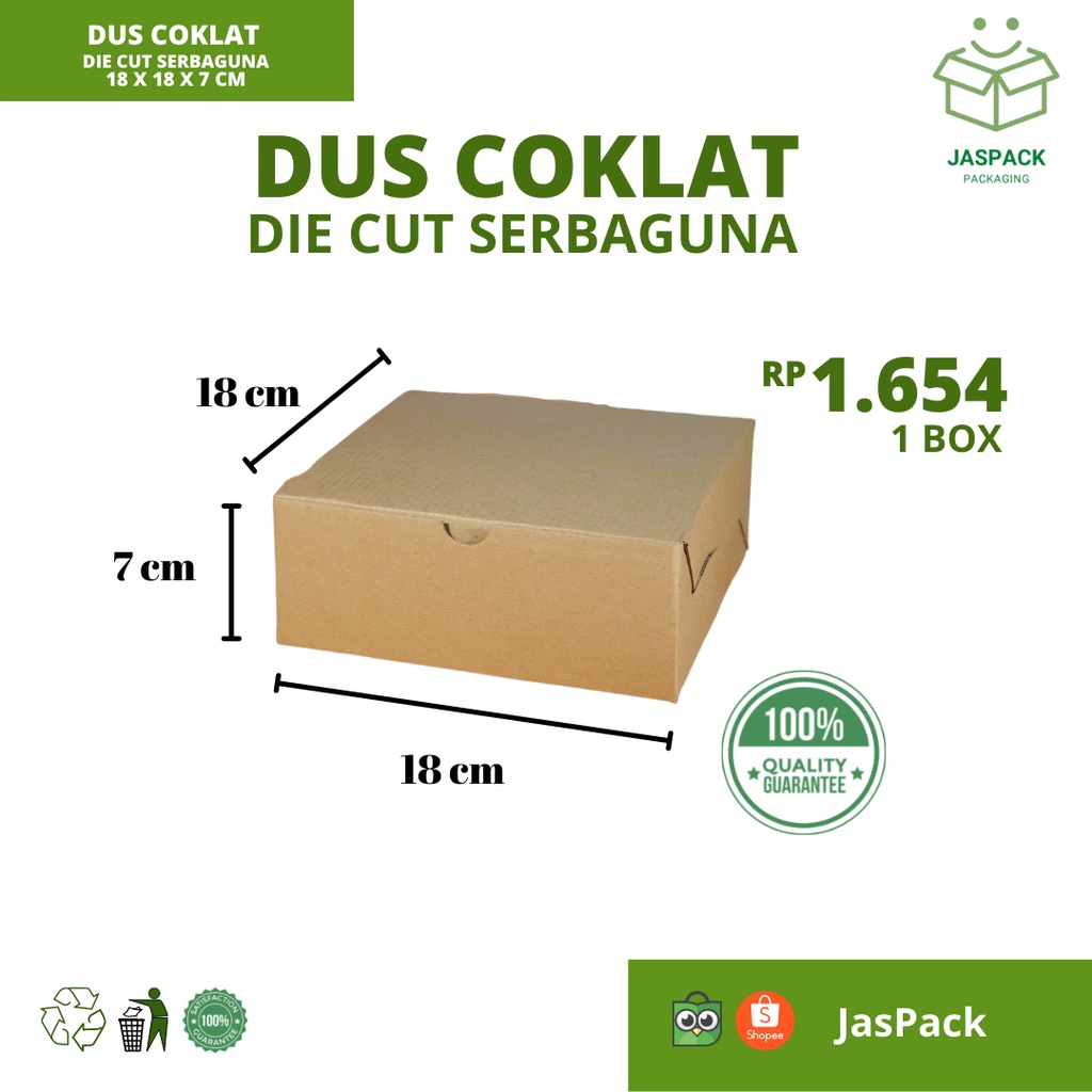 

Dus Serbaguna Karton Box Packaging 18x18x7 cm