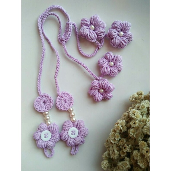 strap masker rajut/konektor masker rajut murah/cantik