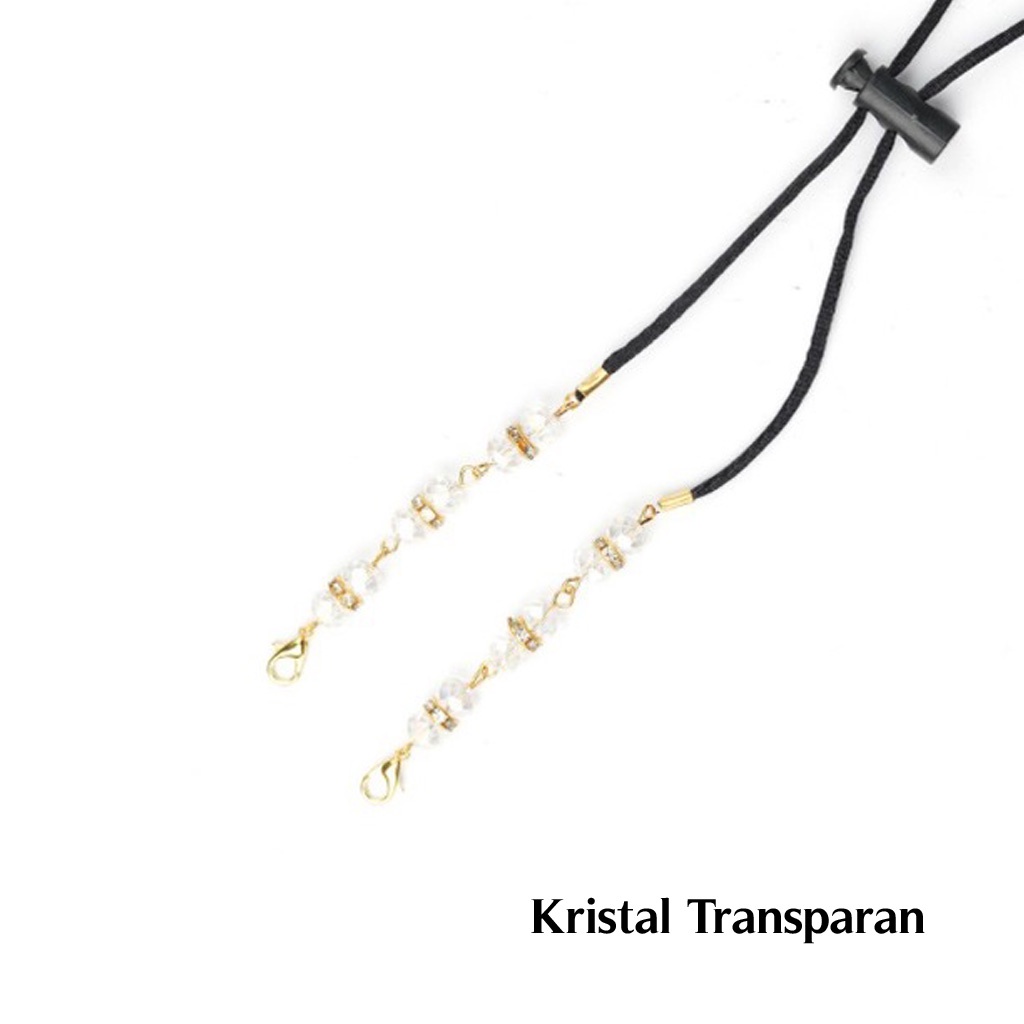 Gantungan Kalung Masker Strap Masker Tali Masker Crystal&amp;Pearl