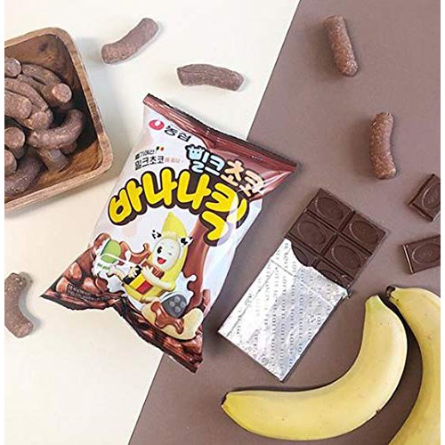 Nongshim Choco Banana Kick Keripik Pisang Chocolate Snack Import Made