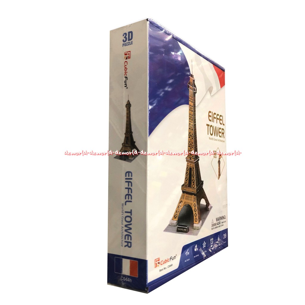 CubicFun Eiffel Tower 3D Puzzle Menara Eiffel Paris 39 pcs Mainan Susun