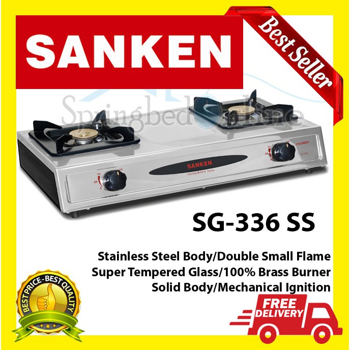 Sanken SG336SS Kompor Gas 2 Tungku Stainless Steel Body