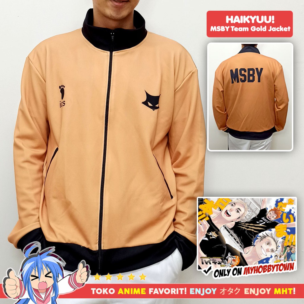 Jaket Anime Haikyuu MSBY Black Jackals Gold Kostum Cosplay