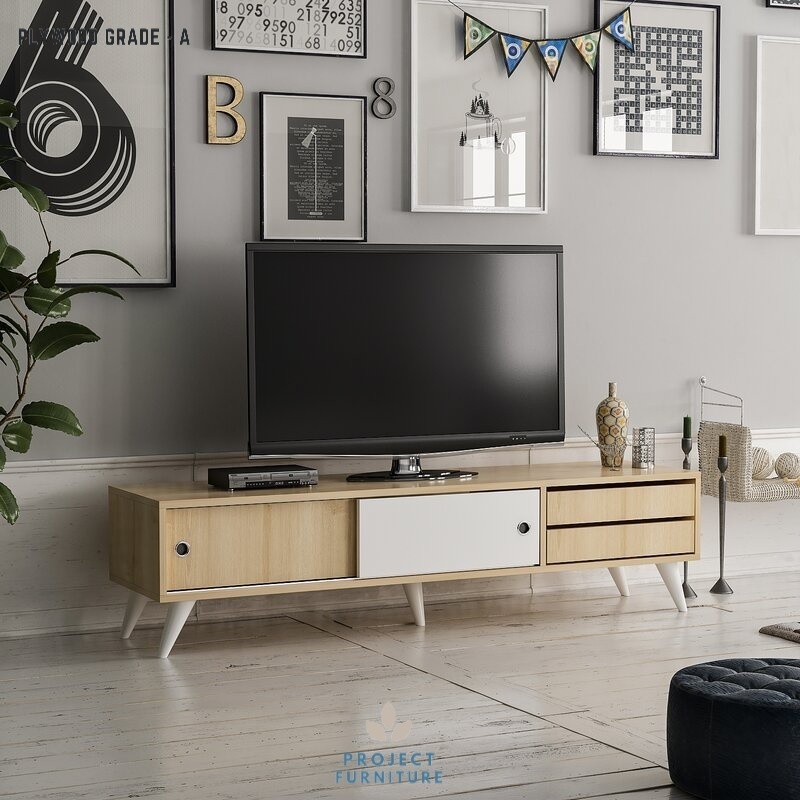 Latopia Olive - Meja TV Rak / TV Minimalis Modern Panjang 150 cm Maks TV 60" Sudah Dirakit