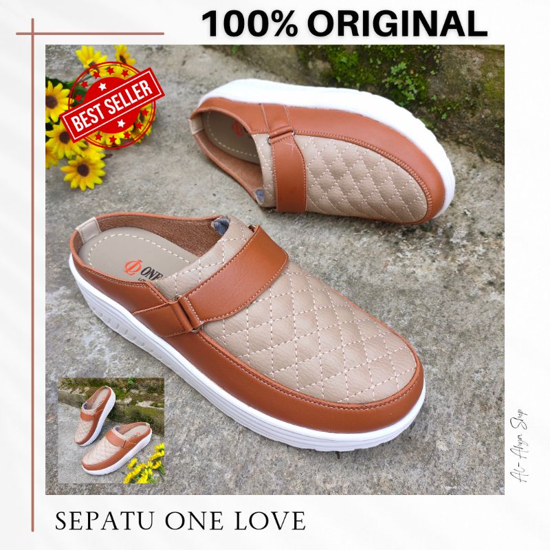 sepatu wanita sendal bustong wedges terbaru murah trendi kekinian kasual ori one love bisa COD