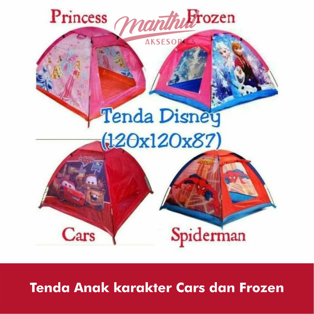 Tenda Anak karakter Cars dan Frozen