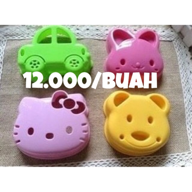 Cetakan roti tawar nasi bento bread mold helokitty bear car