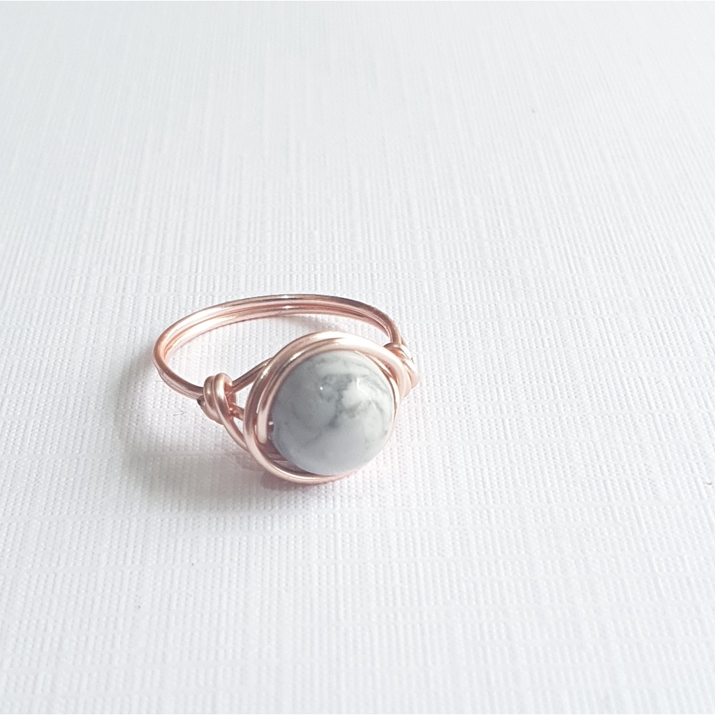 Richi Chronicle | Howlite Vortex Ring | Kado Unik Cincin Batu Howlite
