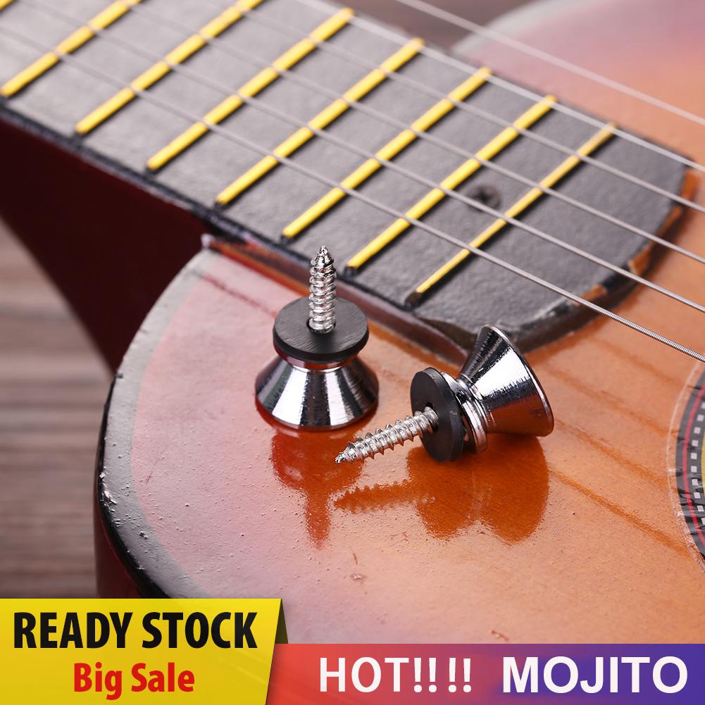 2pcs Pin Buckle Pengunci Strap Gitar Bass Ukulele Bahan Metal Anti Slip