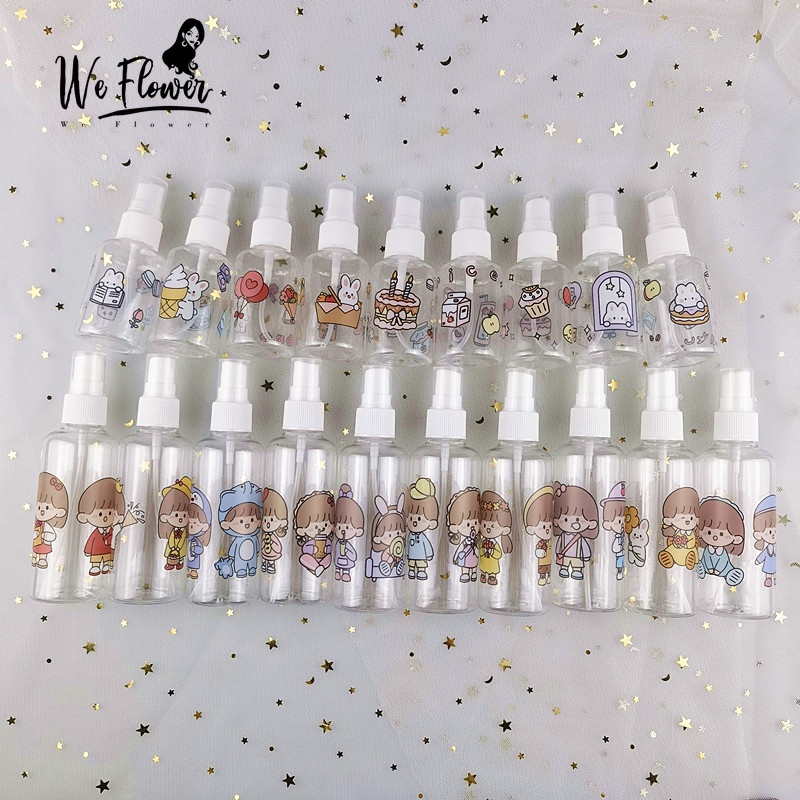 We Flower 50ml 100ml Cartoon Boys Girls Travel Spray Bottle for Cosmetic Shampoo Perfume Container