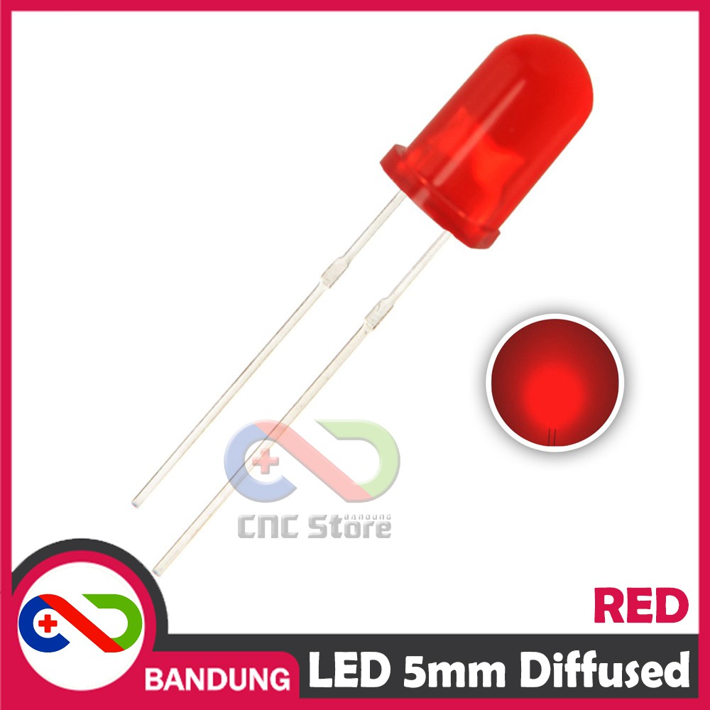 10PCS LED 5MM SUPER BRIGHT RED MERAH DIFFUSED