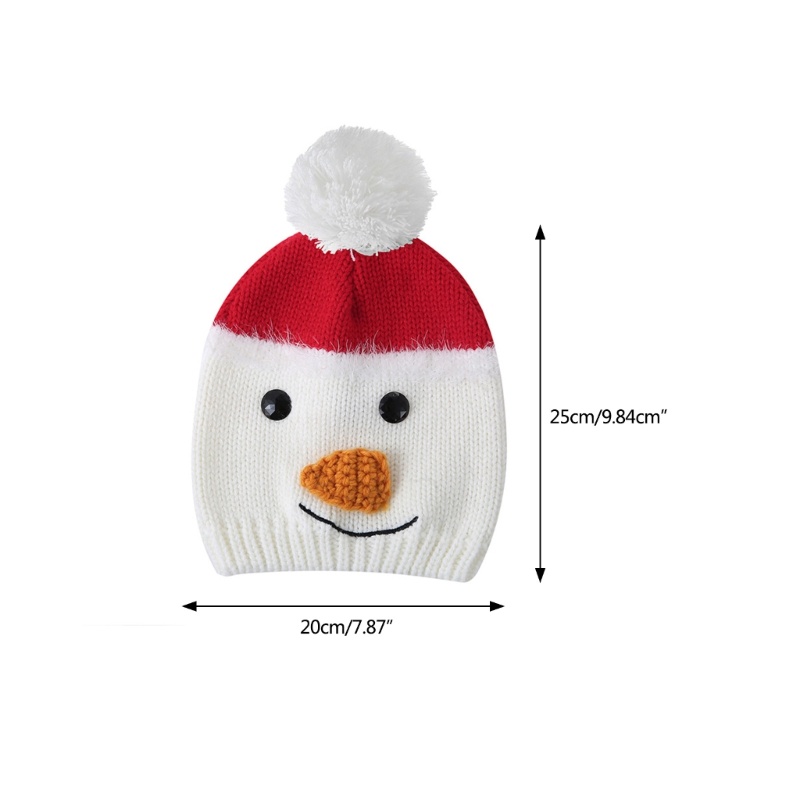 Topi Beanies Rajut Musim Dingin Bentuk Kartun Snowman Untuk Anak