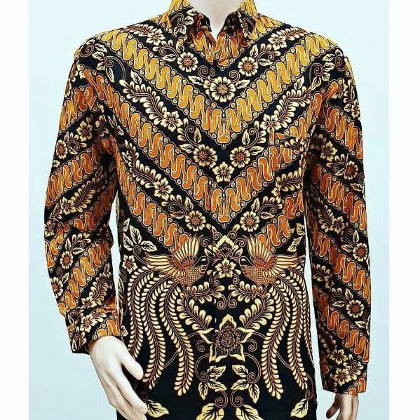 Kemeja Pria Batik Jumbo 4L-5L Lengan Panjang Atasan Baju Hem Pria Bigsize Ukuran Besar VIO-Sld