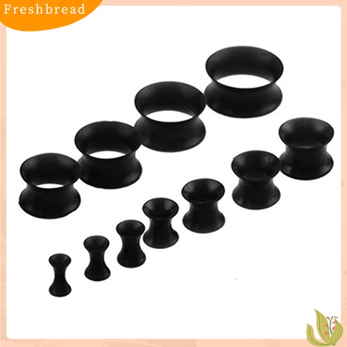 【Fresh】1Pair Silicone Flesh Tunnel Double Flared Saddle Ear Plug Gauge Unisex Piercing