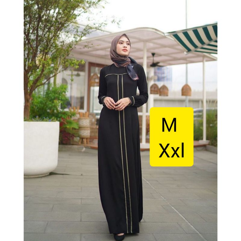 trya dress hitam by hlzb heaven lights by zerina Banu zb gamis