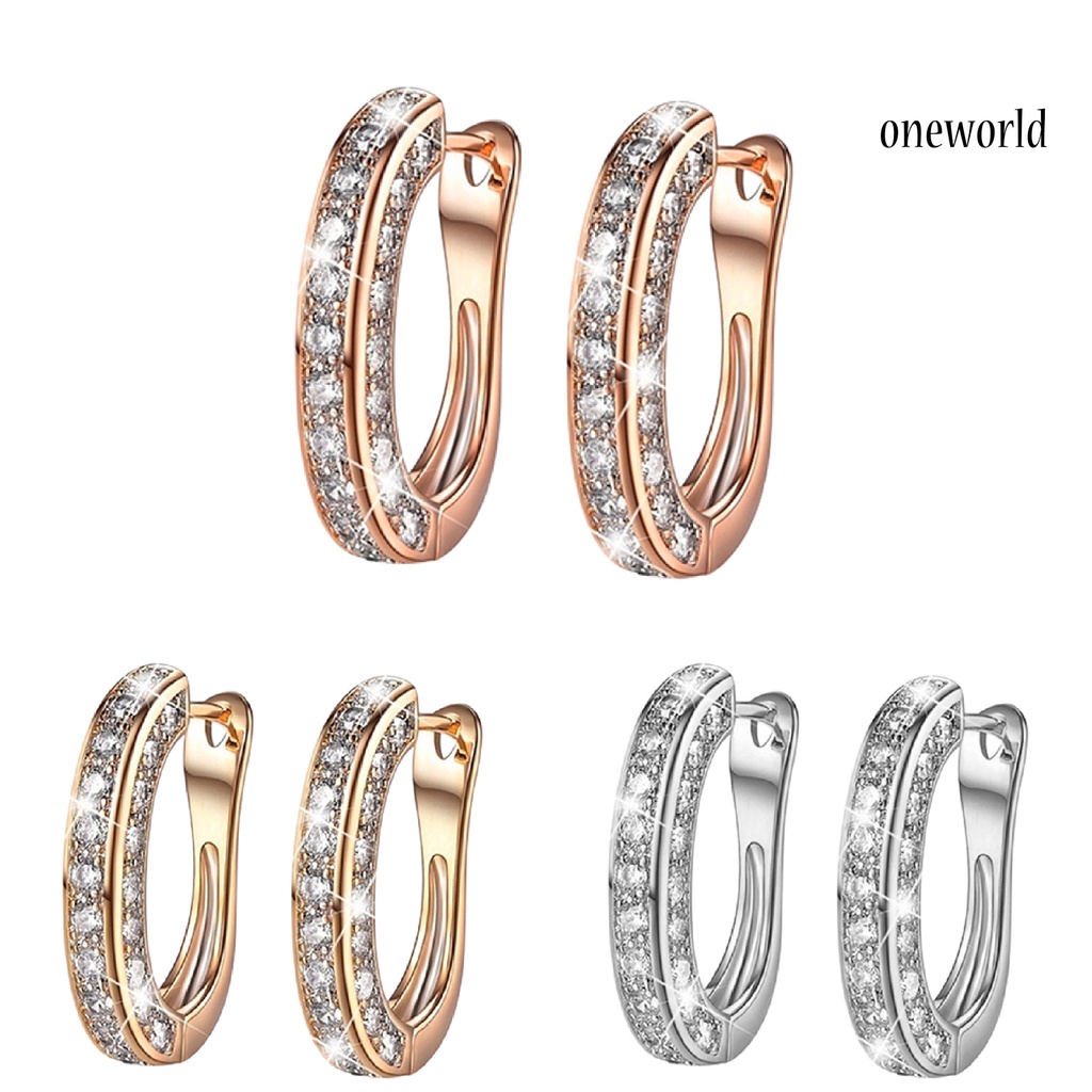 OW# 1 Pair Earrings Charm Attractive Ring Shape Dainty Huggie Earrings for Women