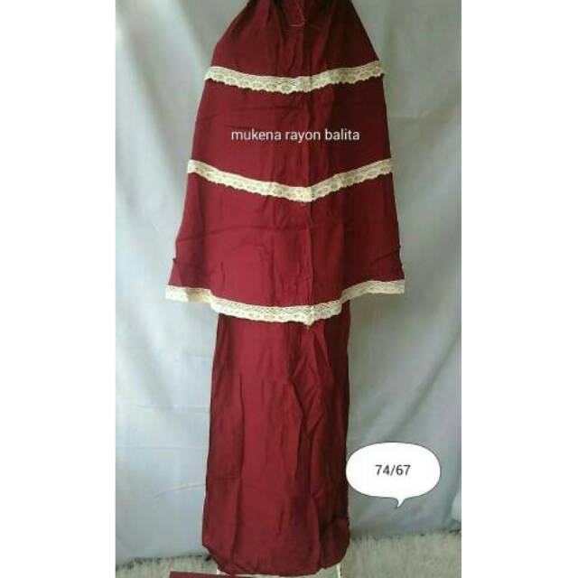 Mukena rayon polos anak balita dan TK
