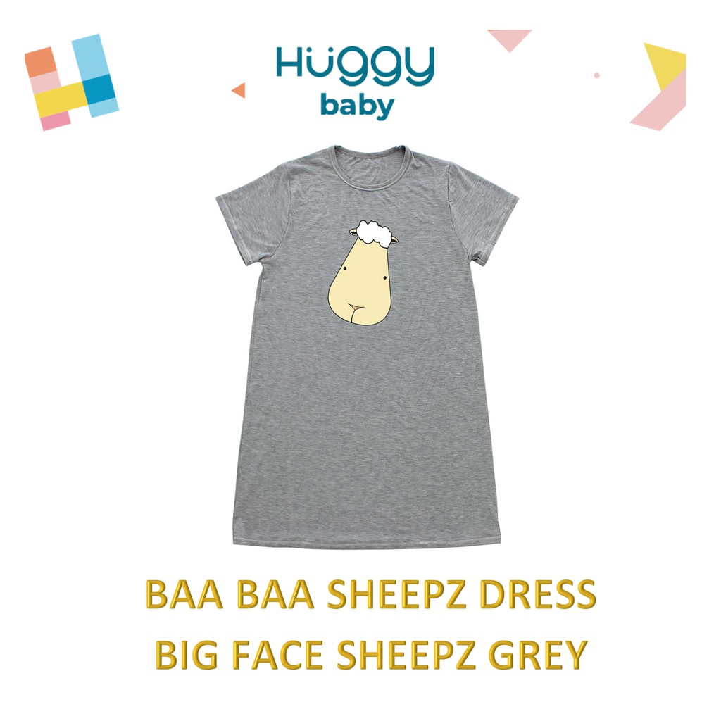 Baa Baa Sheepz Dress Big Face Grey / Dress Dewasa Baabaasheepz