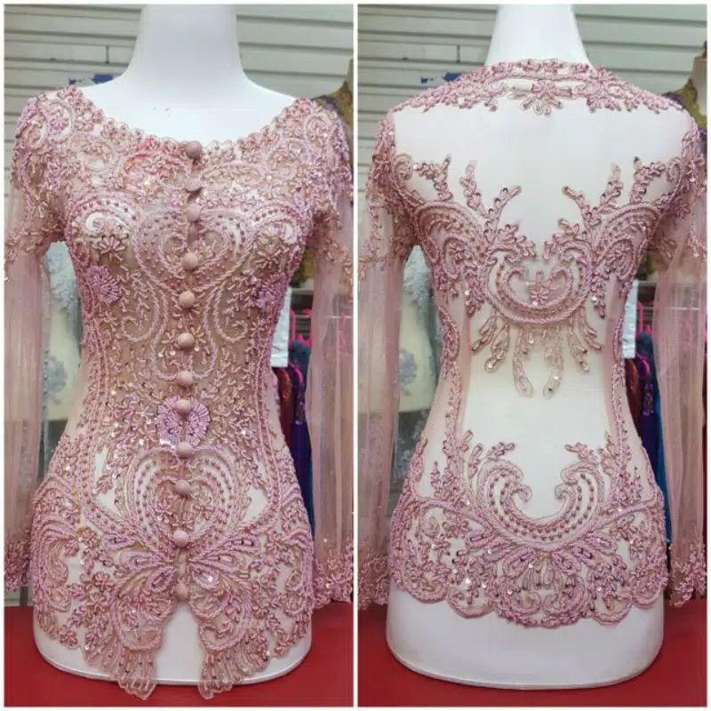 Atasan kebaya brukat payet + longtorso
