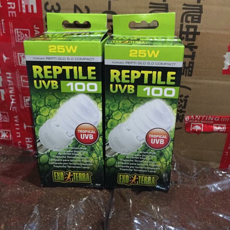 Jual Lampu Exoterra Uvb Tropical W Reptile Sulcata Kura Ular Murah Shopee Indonesia