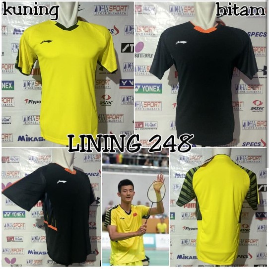 BAJU BADMINTON LINING 248 IMPORT BAJU LINING GRADE ORI MURAH