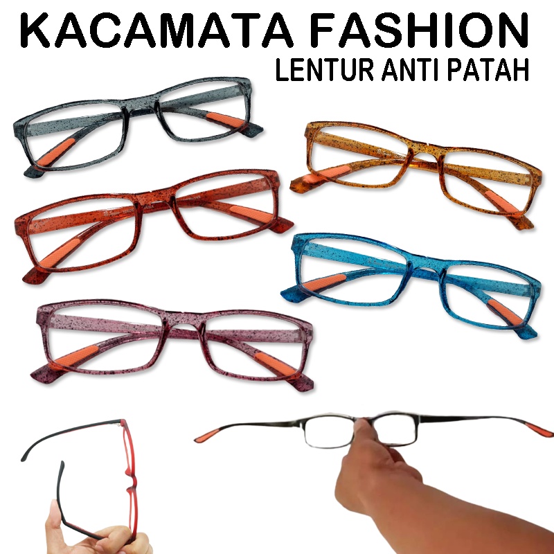 Termurah Kacamata Lentur fashion anti patah lensa normal kaca mata gaya kacamata Design Korea