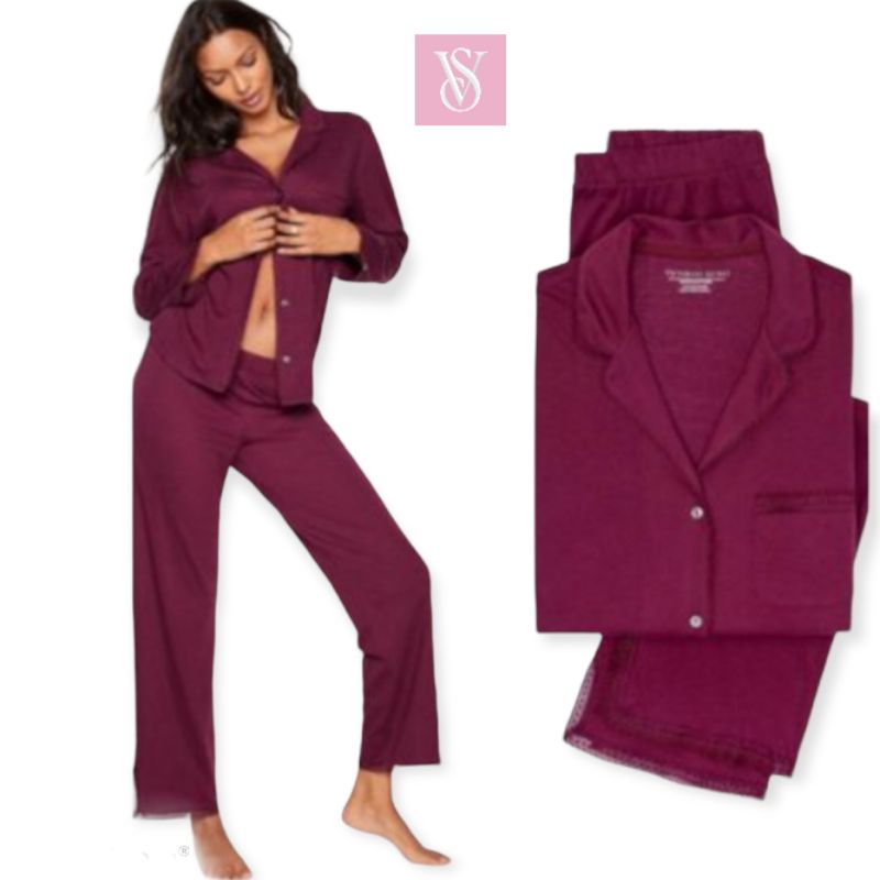 Victoria Secret Pajamas Set/Set Piyama dan Celana VS/Set Pajamas and Pants Branded Easy Cotton Modal