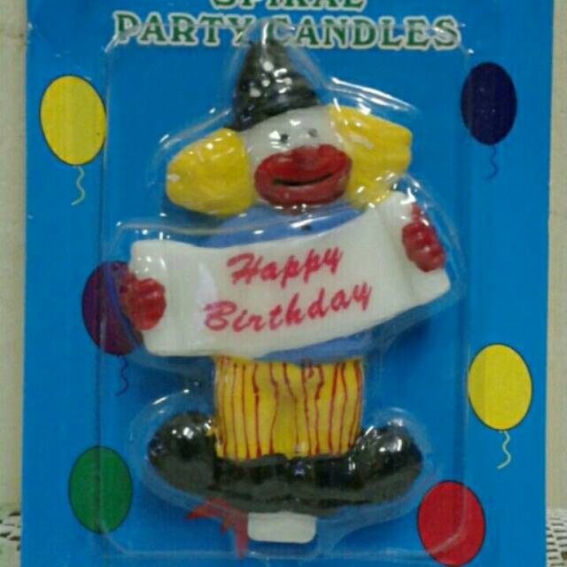 Lilin ulang tahun motif badut / Mc Donald