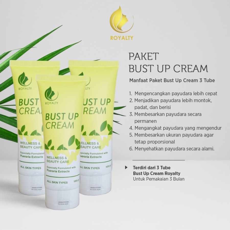 Best Seller Paket Krim Pembesar & Pengencang Payudara Alami Bust Up Cream Royalty