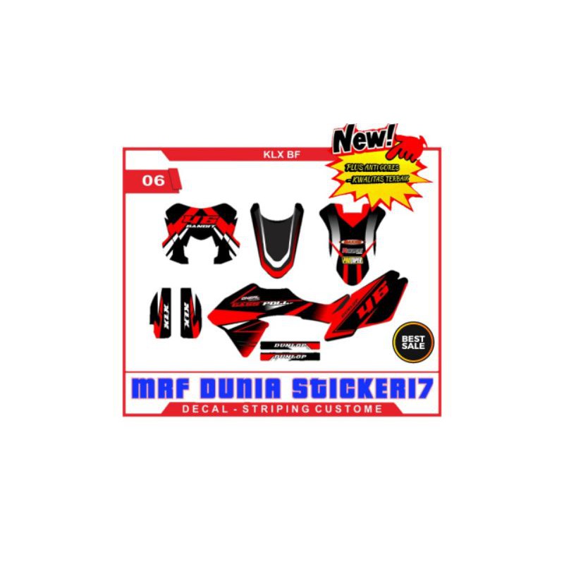 Stiker decal klx bf decal motor klx bf sticker motor decal klx bf motif 06