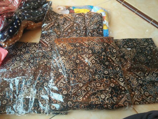 Batik Keluarga - Batik Couple Keluarga Muslim Motif Batik Mataram Ayah Ibu Anak Cowok Anak Cewek