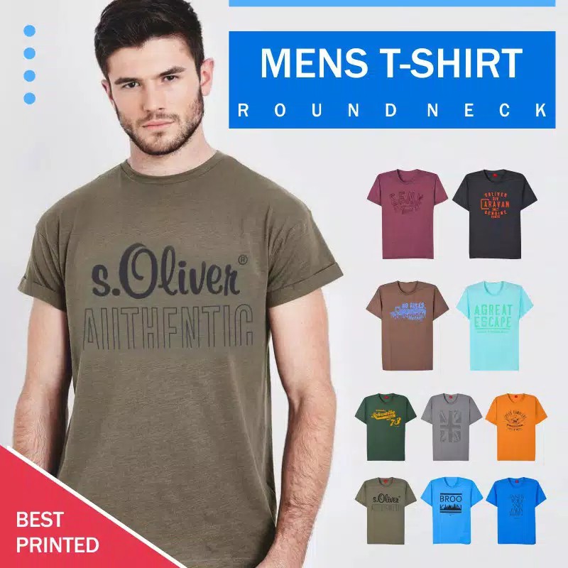  Kaos  Pria  Lengan Pendek Mens T Shirts S Oliver Shopee  