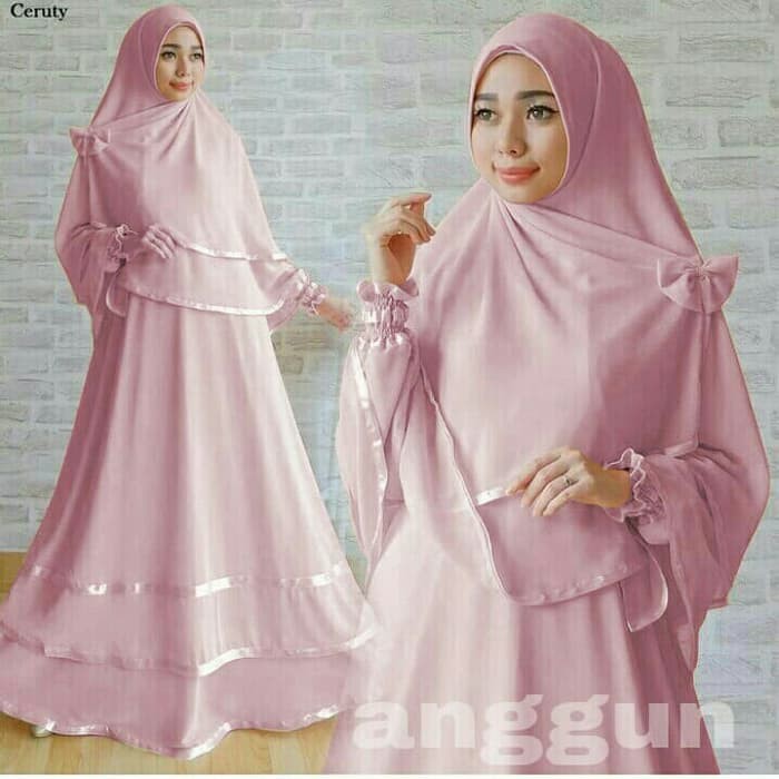 [ANGGUN SYARi NI] Ghamis Wanita Jersey Varian Warna