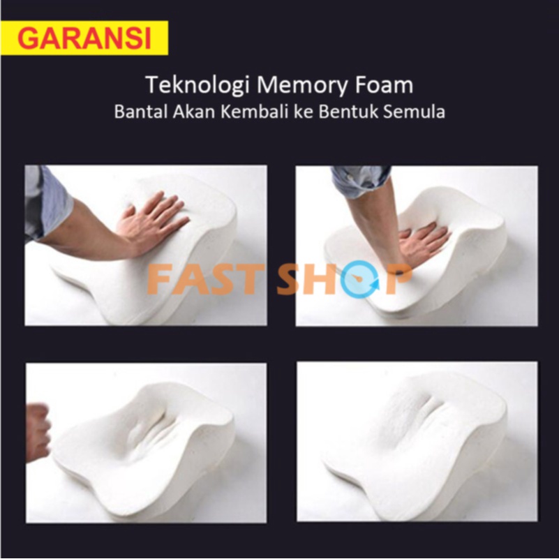 Bantal Mobil Bantal Leher Mobil Bantal Puggung Mobil Memory Foam Katun Linen Car Neck Back Pillow