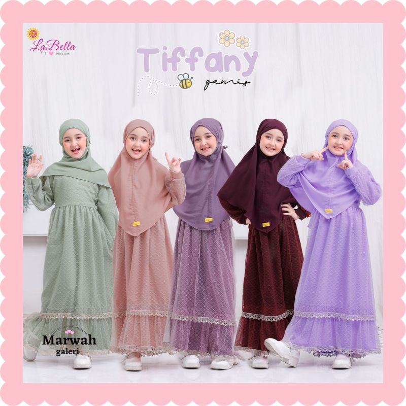 GAMIS ANAK  PEREMPUAN TERBARU BRUKAT TILE TIFFANY BY LABELLA DRESS ANAK 3 5 TAHUN