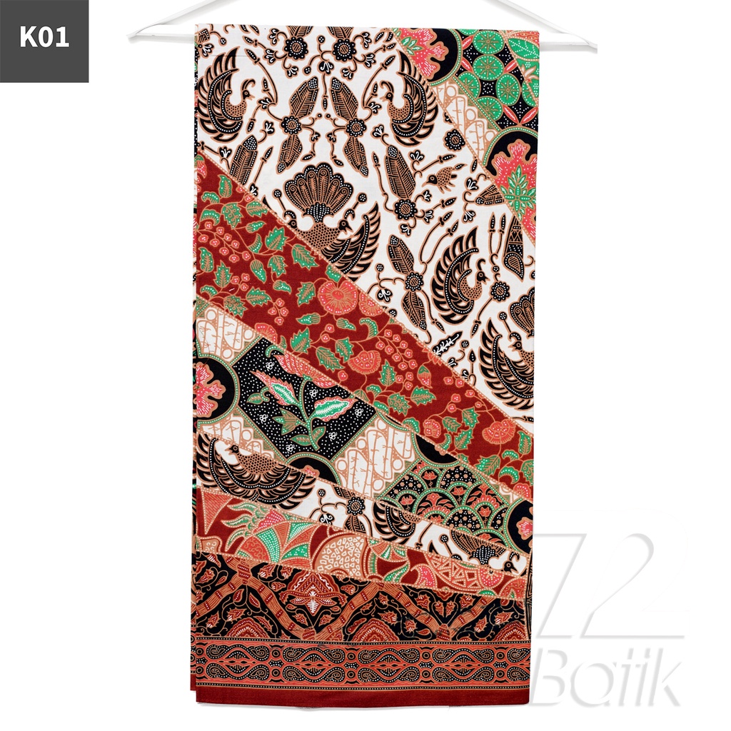 KAIN BATIK PREMIUM Bahan Katun Motif Multi Warna Hitam 721474 Cap 72 Jarik Jarit Samping Kebat Panjang Batik Katun Modern Premium Bahan Seragam Batik Pernikahan Kantor Keluarga Murah Kamen Jadi Batik Bali Lembaran