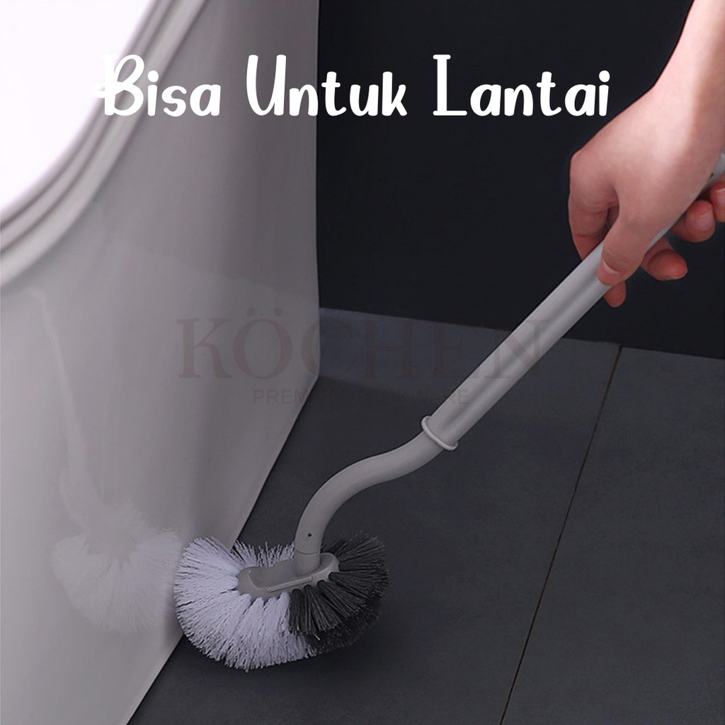 MYKOCHEN.INA Sikat Wc Brush Toilet Bulat Lengkung Alat Pembersih Kamar Mandi Lantai Ubin Bathroom Brush Bolmen Jamban