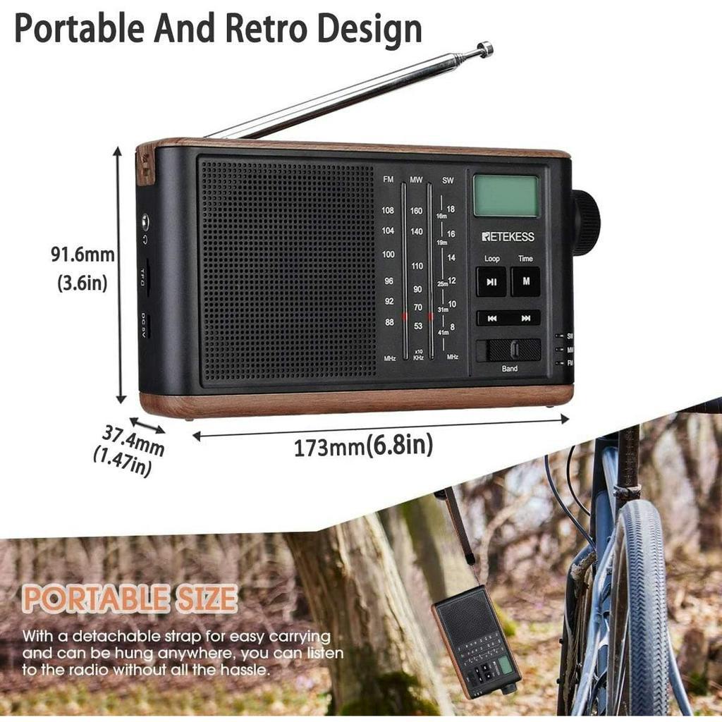 Radio Retekess TR 613 FM AM SW MP3 PLAYER PORTABLE