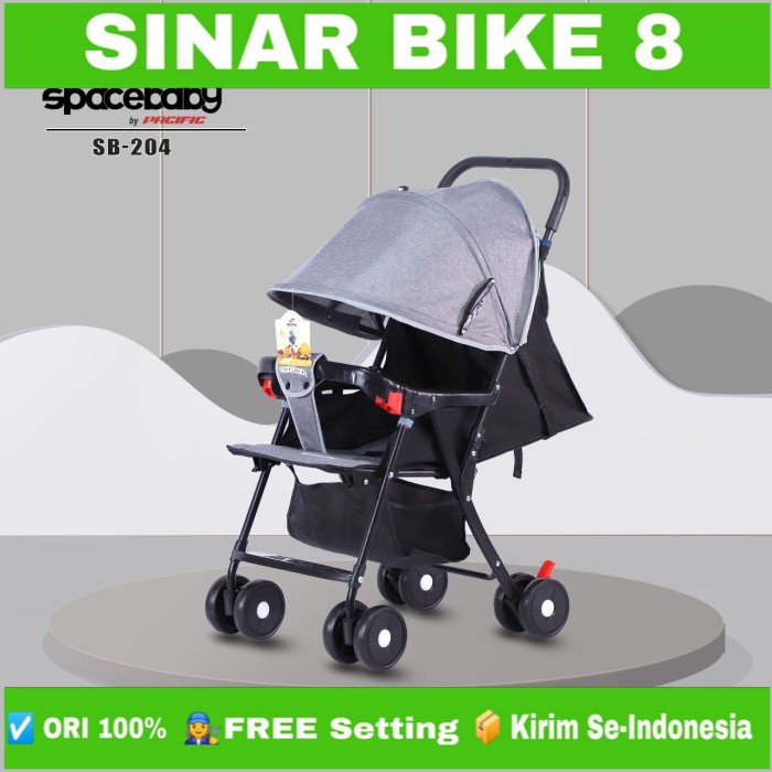 Kereta Dorong Anak Bayi Baby Stoller SPACEBABY SB 204  Bisa Rebahan