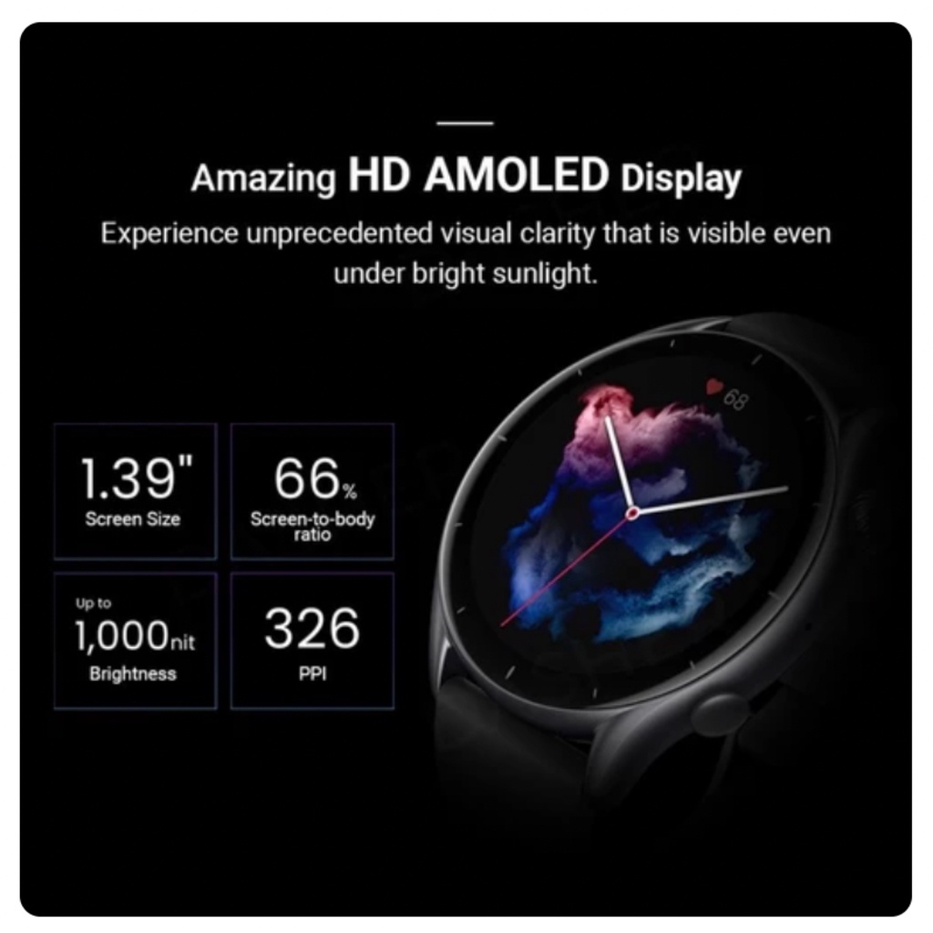 Amazfit GTR 3 Smartwatch SpO2 AMOLED Display - Garansi Resmi Amazfit Indonesia