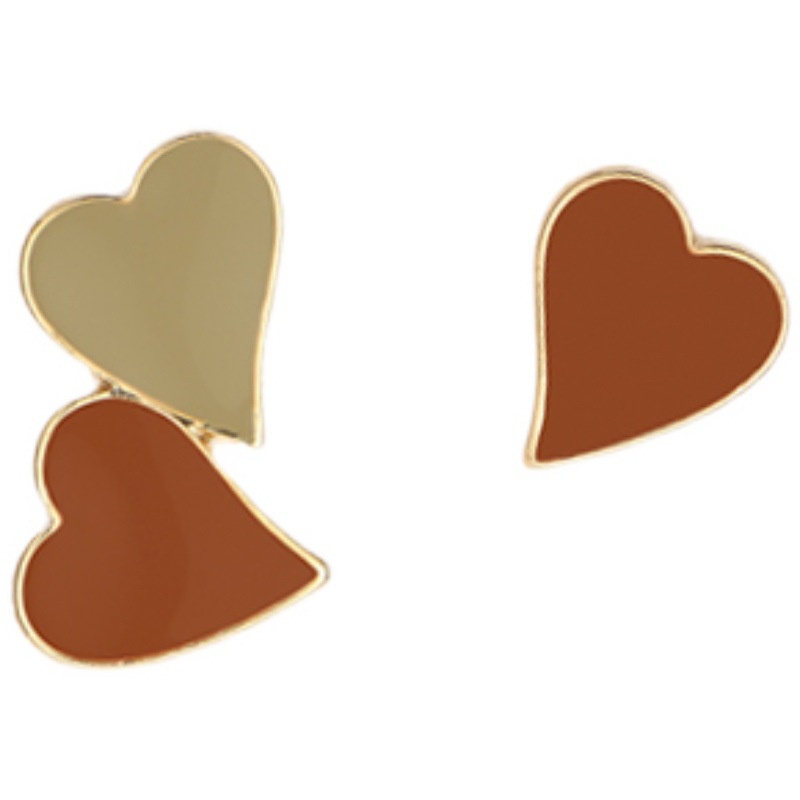 Candy Jewelry Fashion Heart Earrings Contrast Color S925 Earring Korea Ear Studs for Women