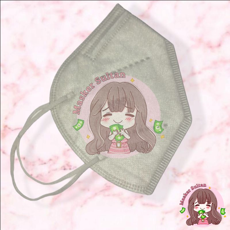MS - Masker KN95 Emboss Mouson Hijau Mocca Ecer