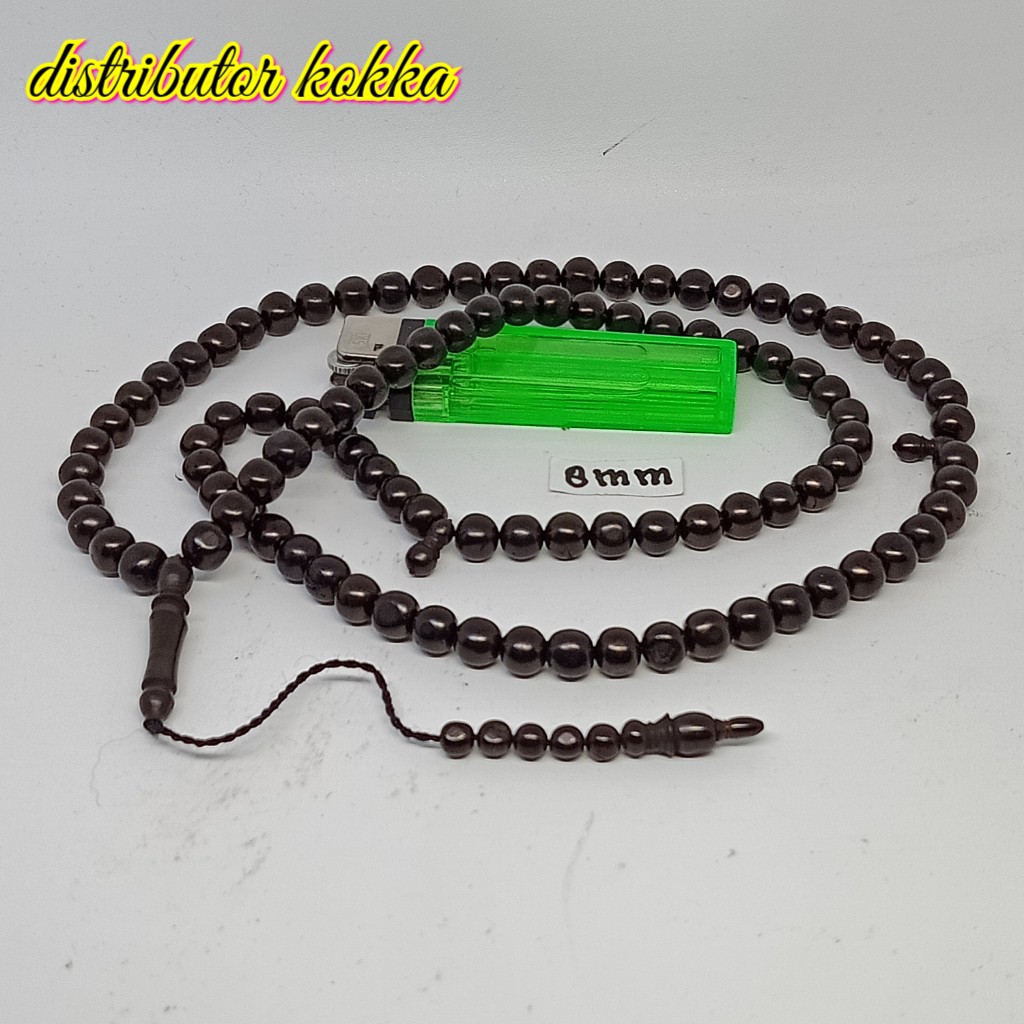 ( SUPER MURAH ) Tasbih Kokka kaukah 99 bulat  8,5 mm hitam