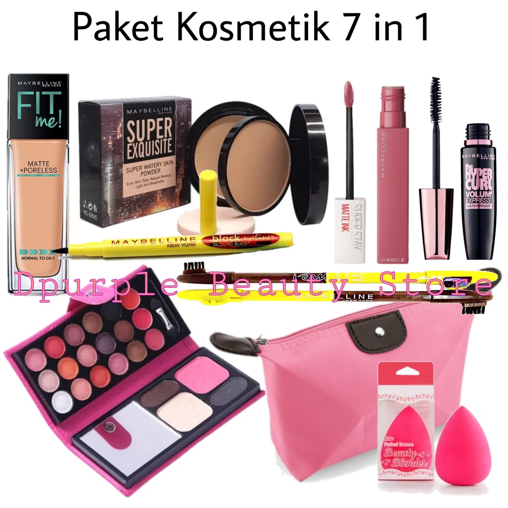 Paket Kosmetik Maybelline Lenkap Murah 7 In 1 - Paket Makeup Maybelline Murah 7 In 1