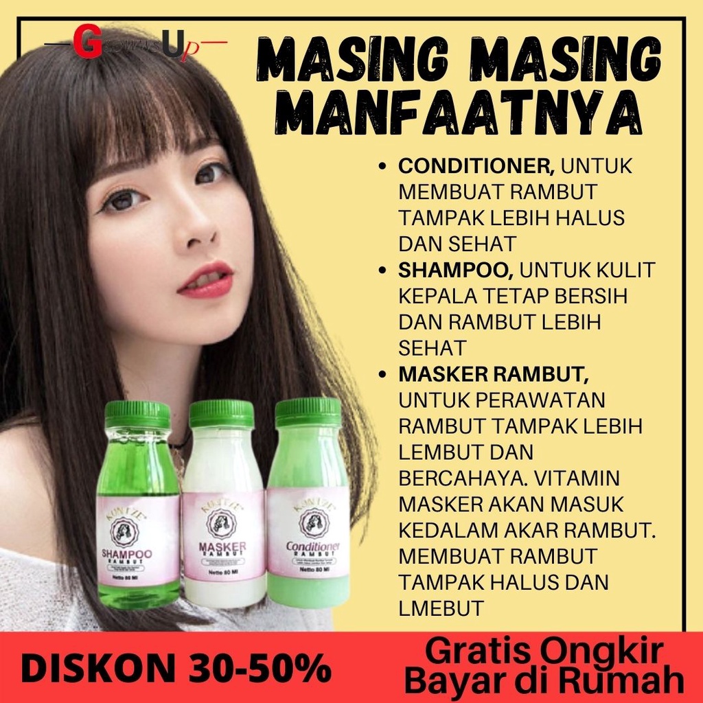 PELURUS RAMBUT PERMANEN KUNTZE PAKET SHAMPO PELURUS RAMBUT 3IN1 SHAMPOO CONDITIONER MASKER