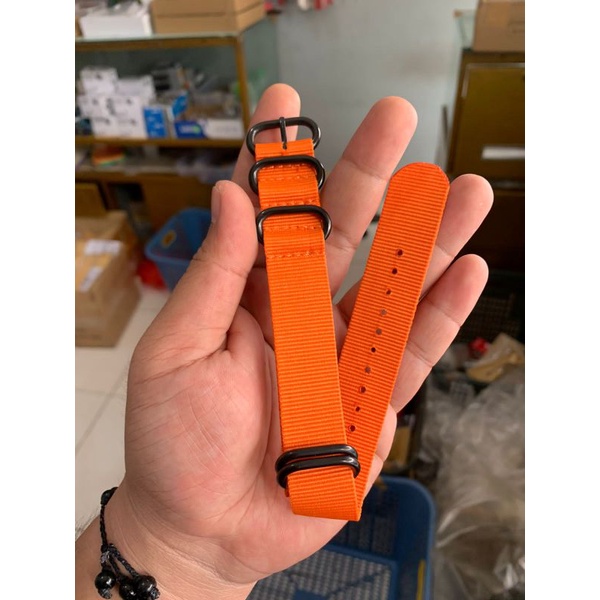 Strap Tali Jam Tangan Nato Zulu Kanvas oren 20MM