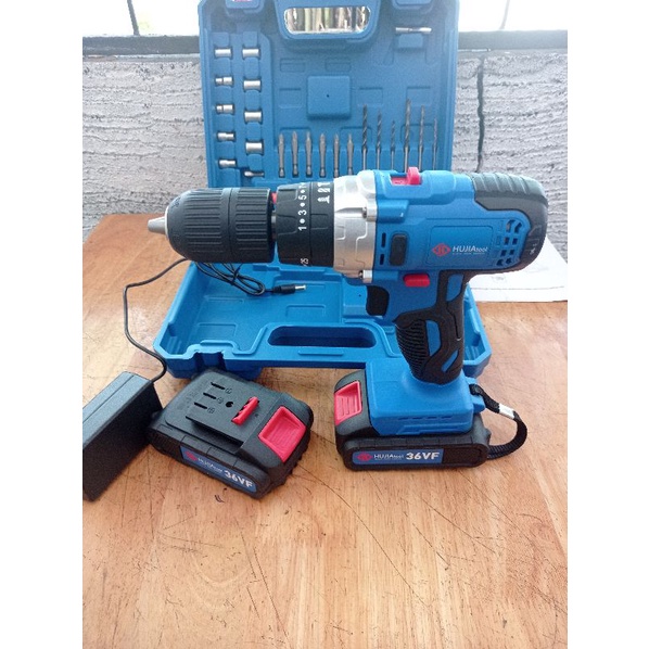 [ HUJIA ] Cordless Bor Beton Tembok IMPACT DRILL 13mm Baterai 36V